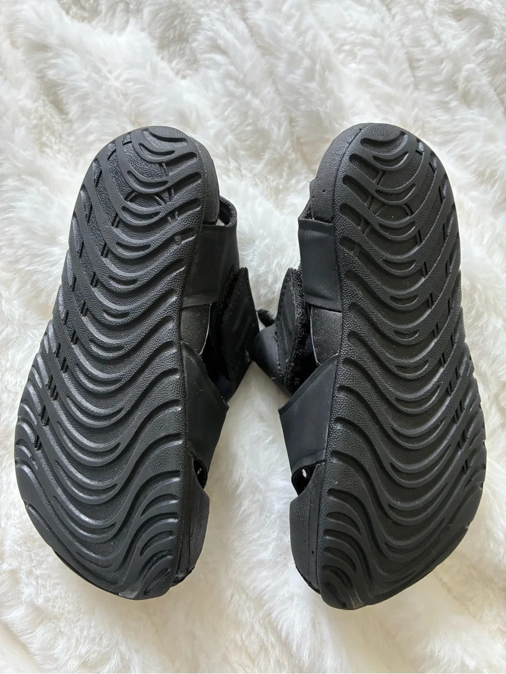 Nike Black Kids' Sport Sandals with White Swoosh